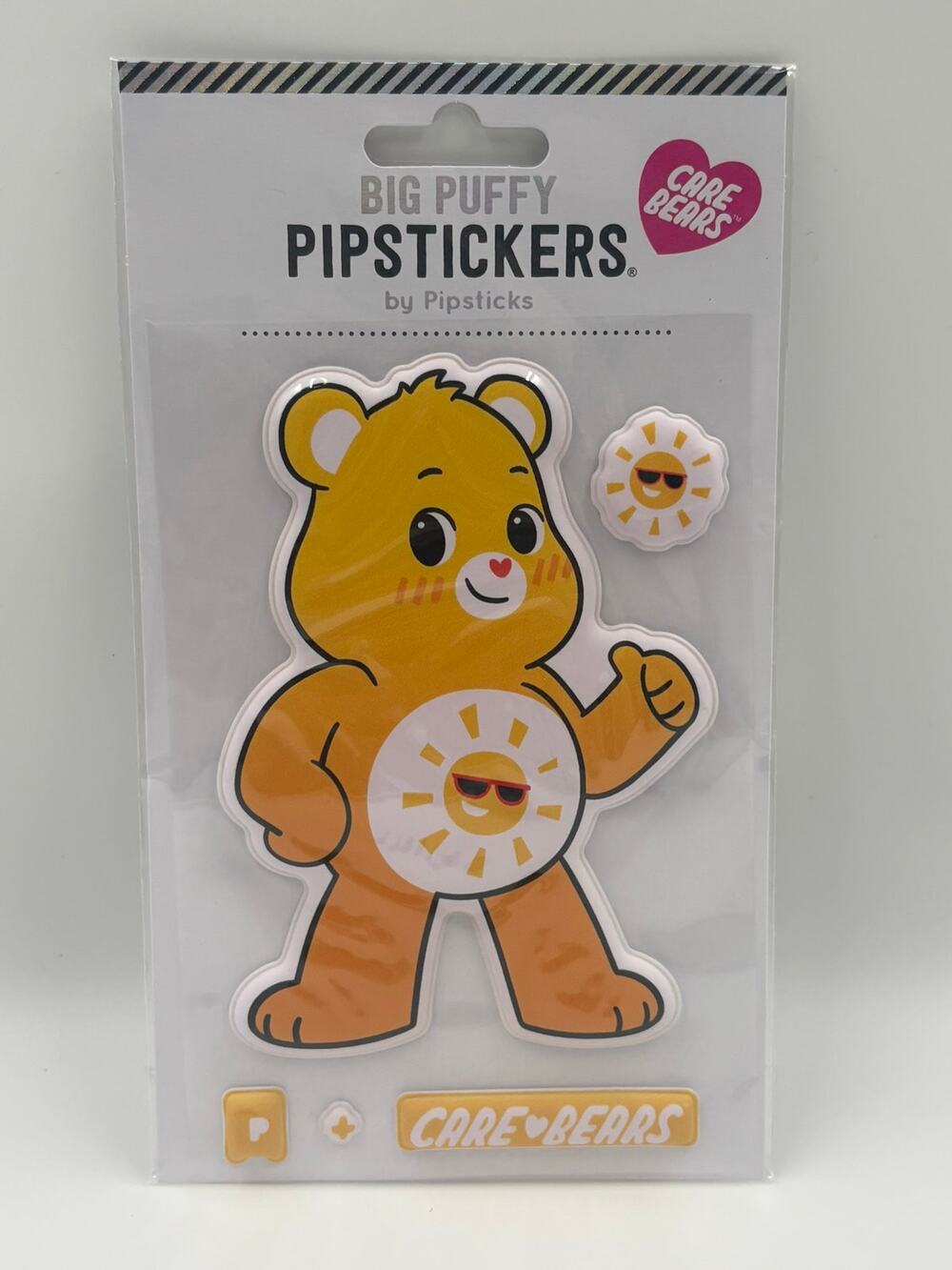 Pipsticks Care Bears Funshine Bear Big Puffy Sticker Yellow NEW